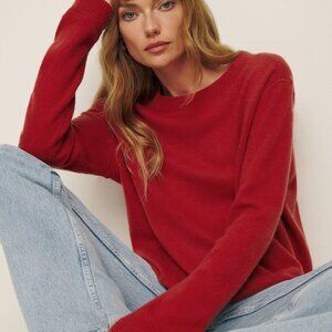 Reformation Cashmere Boyfriend Sweater in Sundried Tomato